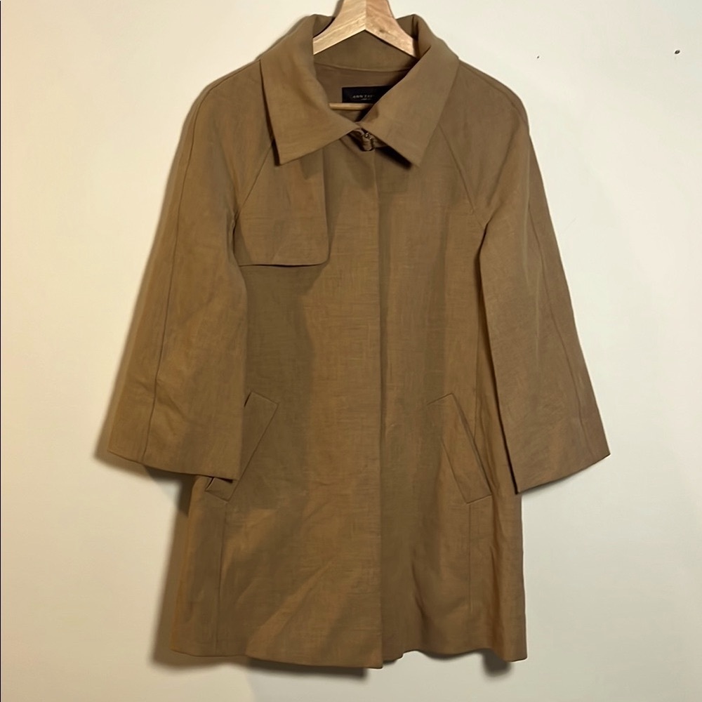 Ann Taylor Women's Tan Cape Sleeve Trench Coat